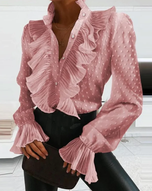 Matilda - long sleeve ruffle blouse