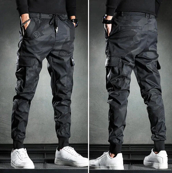 Black slim-fit chino trousers for men