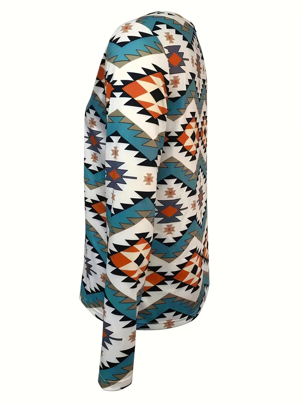 Hannelore - stylish long sleeve shirt with geometric print