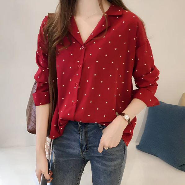 Leandra | playful polka dot blouse