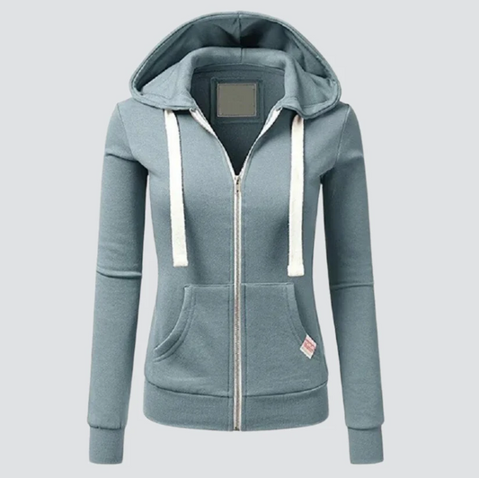 Angela wool drawstring zip hoodie
