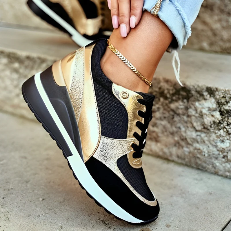 Amelia - wedge sneakers with sporty lace-up closure