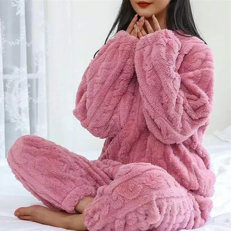 Fleece pajama set for coziness for women