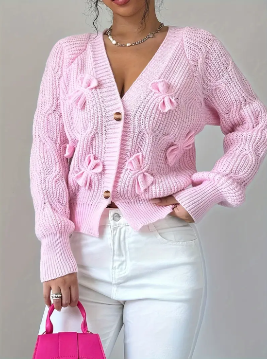 Mezzia - Cute cardigan with bow