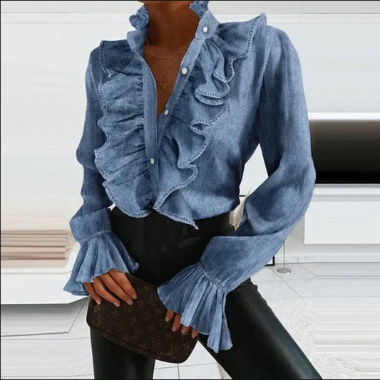 Matilda - long sleeve ruffle blouse
