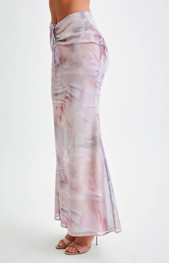 Jeanne | maxi skirt with ruffles and shell motif