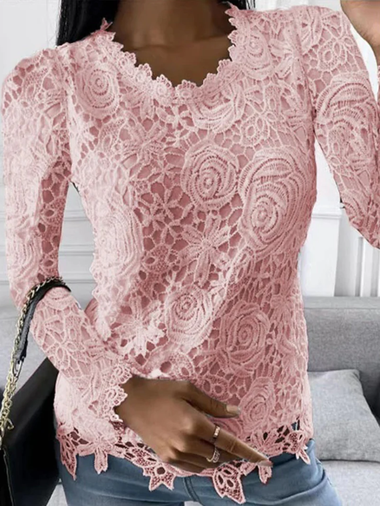 Crystal - women's long sleeve shirt with long cut