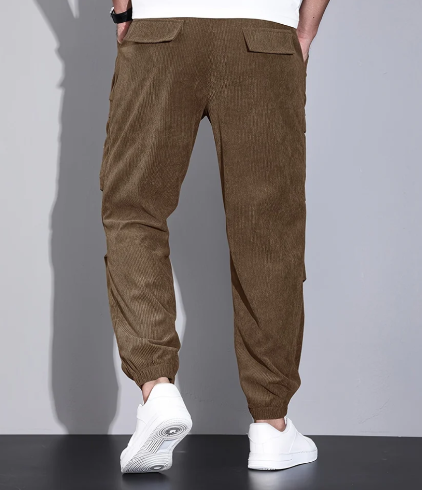 Coffee-colored corduroy pants - Leo
