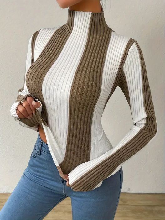 Julee - striped turtleneck jumper