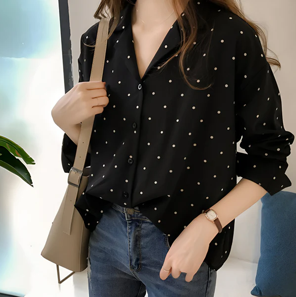 Leandra | playful polka dot blouse