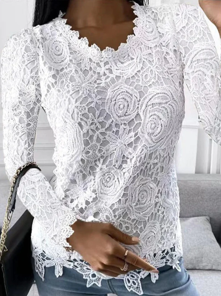 Crystal - women's long sleeve shirt with long cut