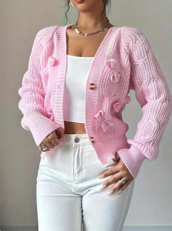 Mezzia - Cute cardigan with bow