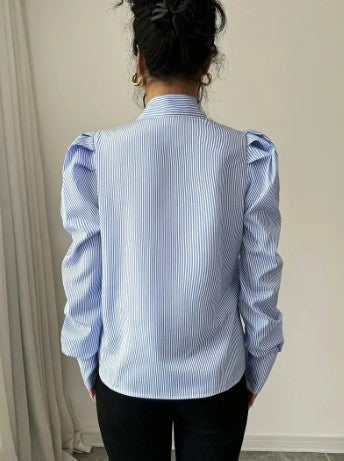Kornelia - elegant oversized cotton blouse with bow