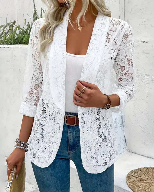 Eloise - lace blazer with lapel collar