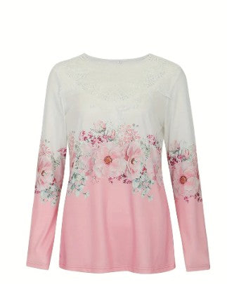 British elegant floral lace blouse