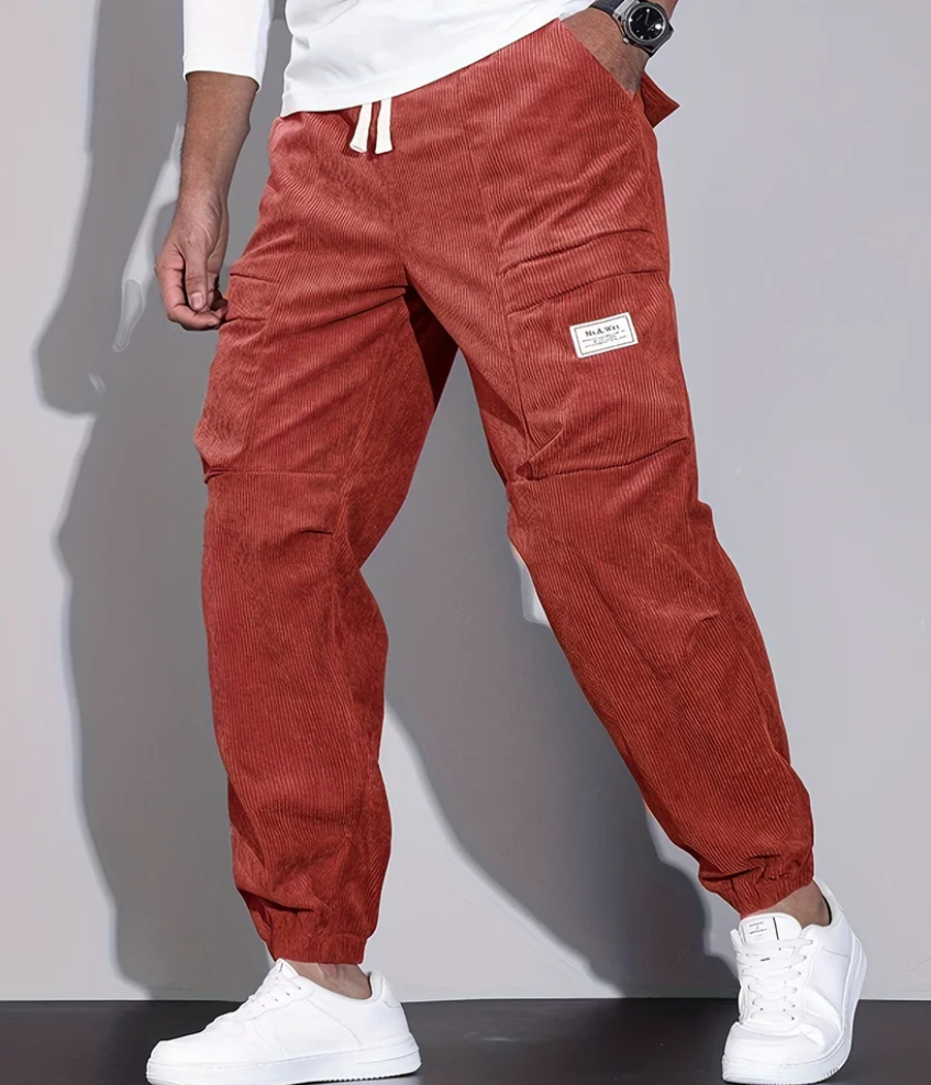 Coffee-colored corduroy pants - Leo