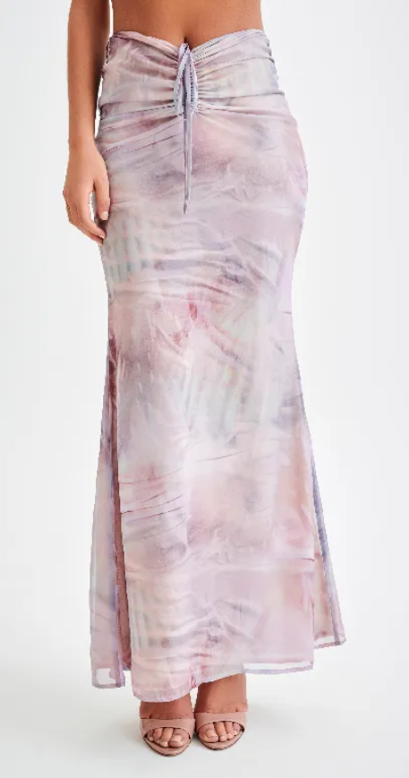 Jeanne | maxi skirt with ruffles and shell motif