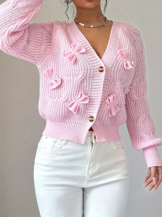 Mezzia - Cute cardigan with bow