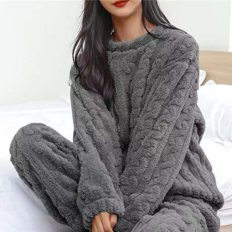 Fleece pajama set for coziness for women
