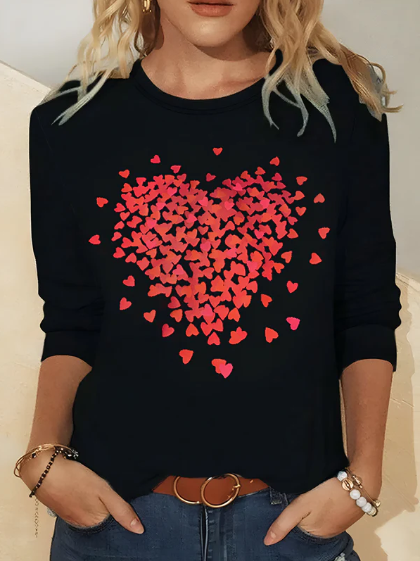 Iva - long sleeve top with heart print
