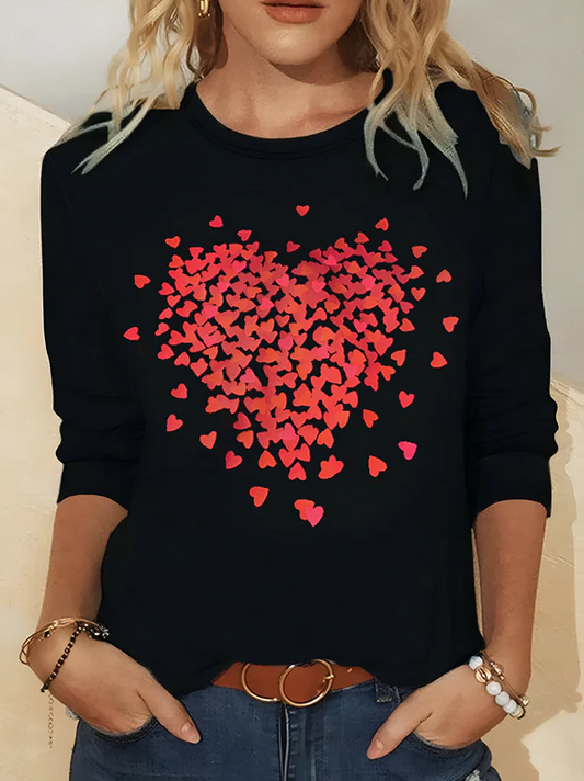 Iva - long sleeve top with heart print