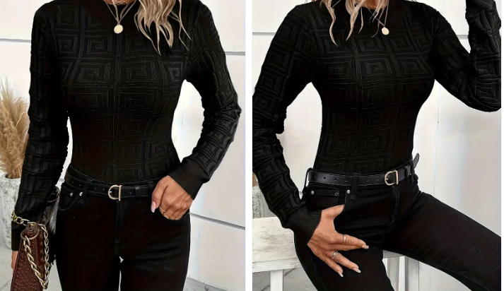 Holga – elegant knitted top with pattern