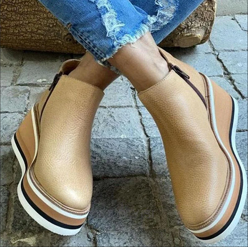 Stylish platform ankle boots for women