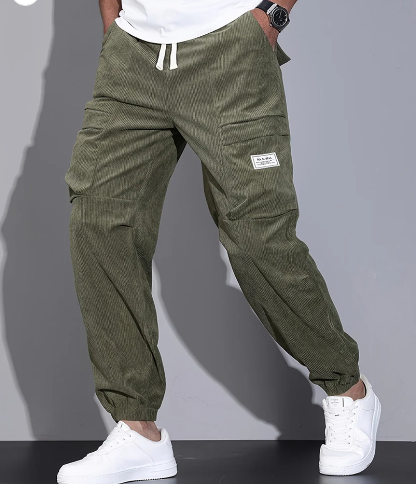 Coffee-colored corduroy pants - Leo