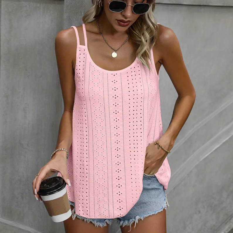 Lorena – women's cami top with eyelets