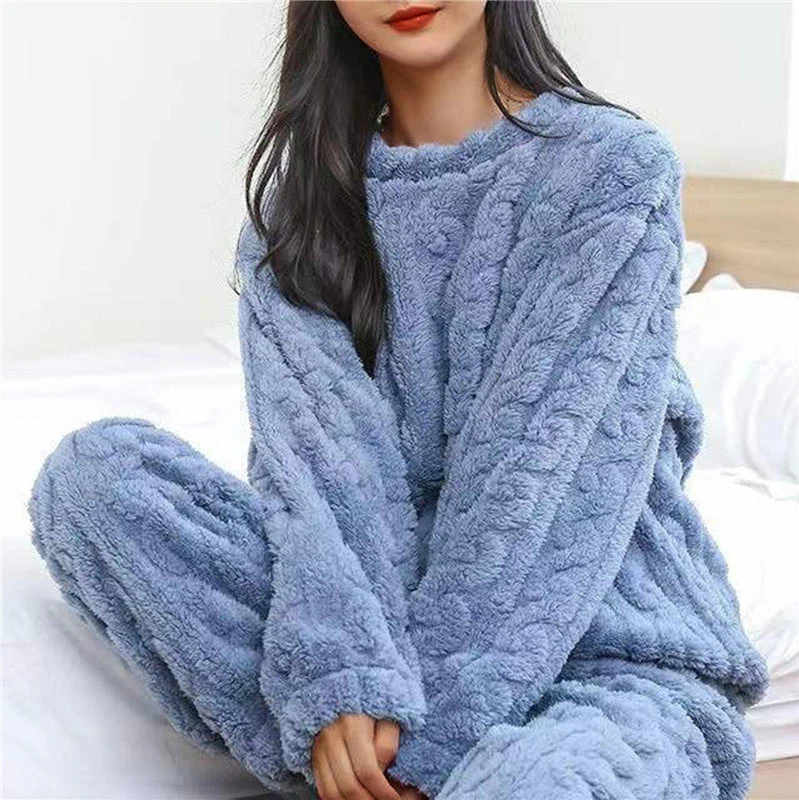 Fleece pajama set for coziness for women
