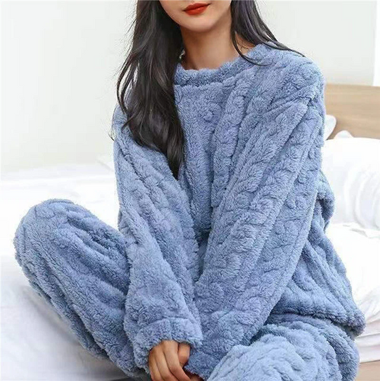 Fleece pajama set for coziness for women