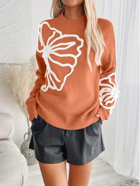 Kelsey - knitted jumper with floral embroidery