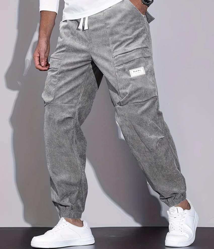 Coffee-colored corduroy pants - Leo