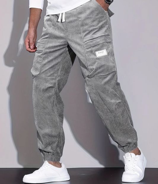 Coffee-colored corduroy pants - Leo