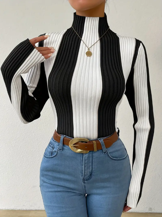 Julee - striped turtleneck jumper