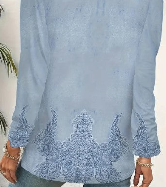 Kindra - long sleeve cotton top with embroidery