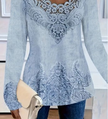 Kindra - long sleeve cotton top with embroidery