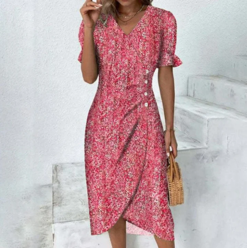 Amalia | chic midi wrap dress for women pure elegance