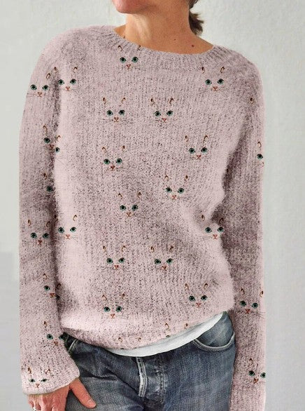 Pyper knitted sweater with print