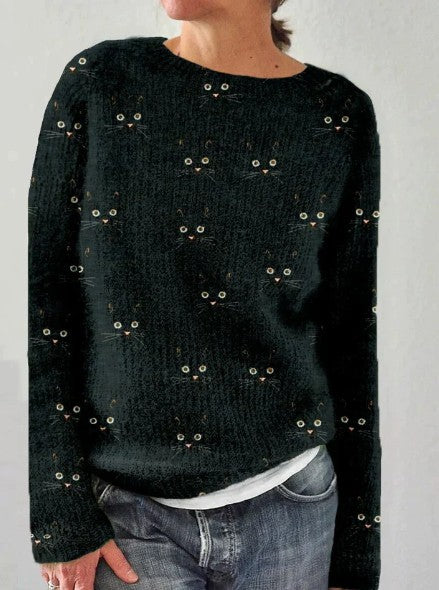 Pyper knitted sweater with print