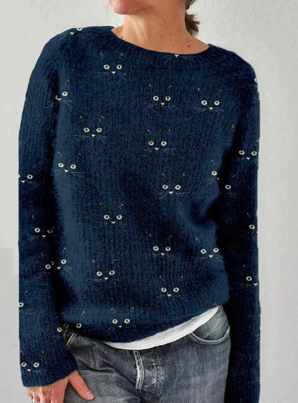 Pyper knitted sweater with print