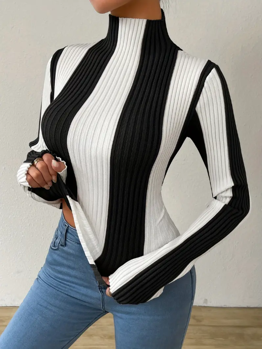 Julee - striped turtleneck jumper