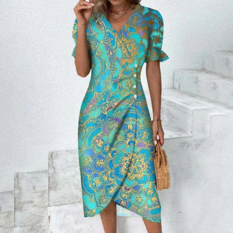 Amalia | chic midi wrap dress for women pure elegance