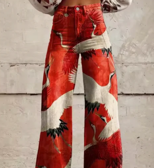 Anzhela - wide trousers with colorful print