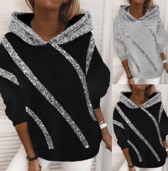 Sia casual hoodie with sequin print