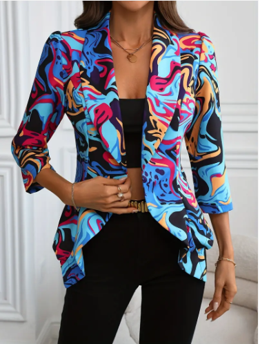 Susannah vibrant blazer with abstract print