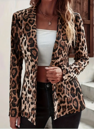 Scarlett elegant leopard print blazer