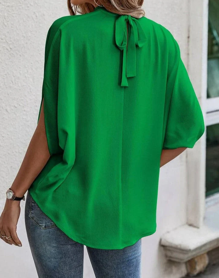 FallStyle - trendy plain top with short sleeves