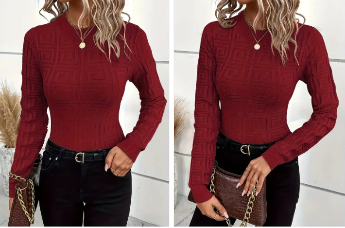 Holga – elegant knitted top with pattern