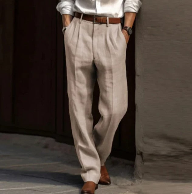 Kent - men's lightweight linen trousers with a loose fit
